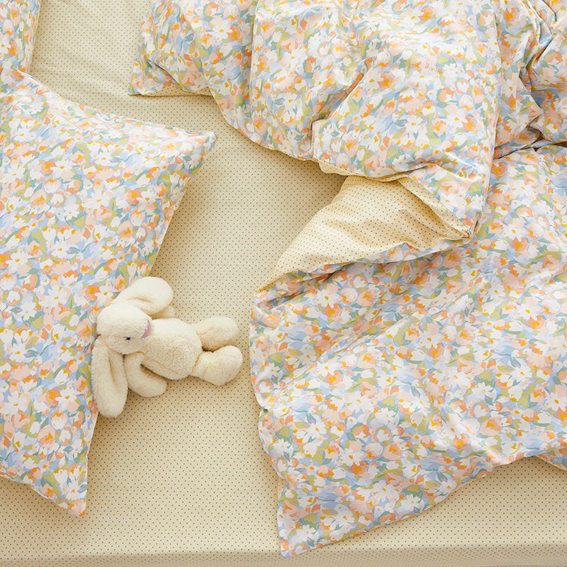 HKM-906259 Cotton Floral Bed Sheet Set - Soft, Durable, Various Sizes, American Country Style