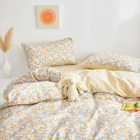 HKM-906259 Cotton Floral Bed Sheet Set - Soft, Durable, Various Sizes, American Country Style