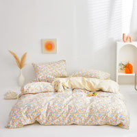 HKM-906259 Cotton Floral Bed Sheet Set - Soft, Durable, Various Sizes, American Country Style