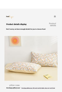 HKM-906259 Cotton Floral Bed Sheet Set - Soft, Durable, Various Sizes, American Country Style