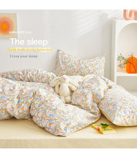 HKM-906259 Cotton Floral Bed Sheet Set - Soft, Durable, Various Sizes, American Country Style