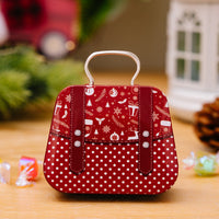HKM-906387 Mini Tinplate Handbag Candy Boxes for Christmas Storage - Various Styles Available