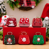 HKM-906387 Mini Tinplate Handbag Candy Boxes for Christmas Storage - Various Styles Available