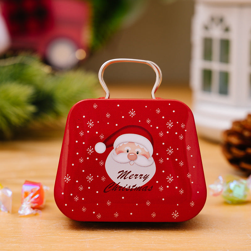 HKM-906387 Mini Tinplate Handbag Candy Boxes for Christmas Storage - Various Styles Available