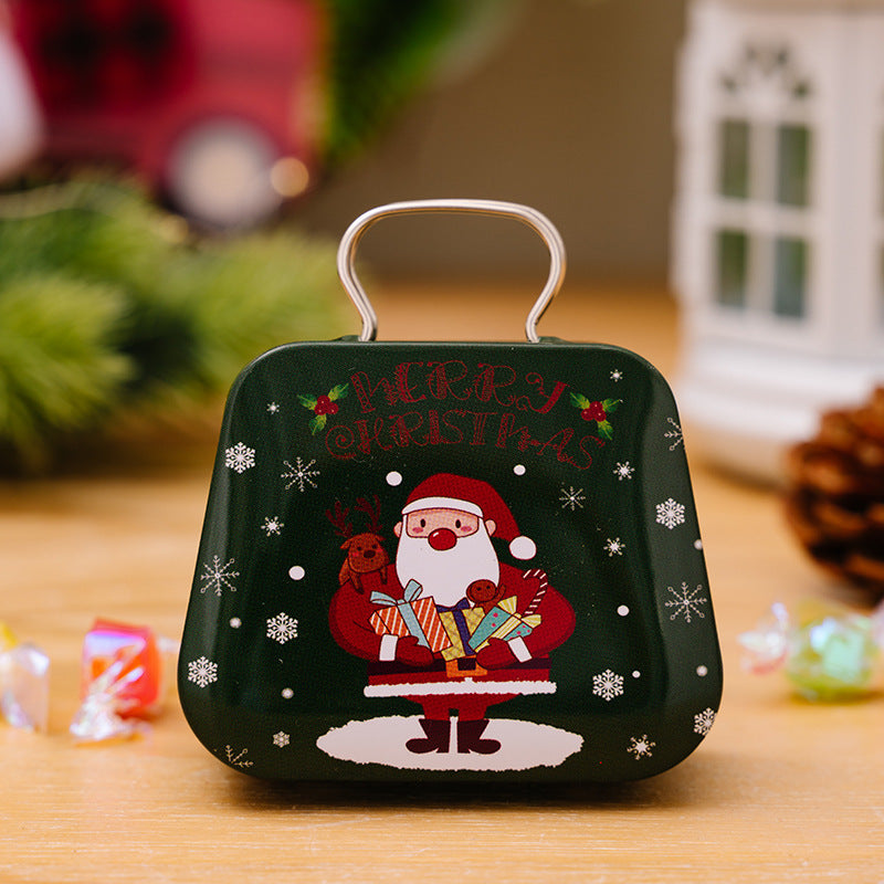 HKM-906387 Mini Tinplate Handbag Candy Boxes for Christmas Storage - Various Styles Available