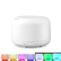 HKM-906451 Colorful Wood Grain Ultrasonic Humidifier - 500ML Aroma Diffuser with Remote Control for Household Use