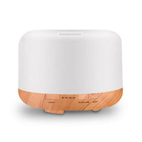 HKM-906451 Colorful Wood Grain Ultrasonic Humidifier - 500ML Aroma Diffuser with Remote Control for Household Use