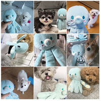 HKM-906579 Tibetan Food Sound Paper Octopus Dog Toy with Wrapping Cloth - Blue, 23x11cm