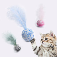 HKM-906707 Cat-related Products Feather EVA Material Lightweight Foam Ball Throwing Toy