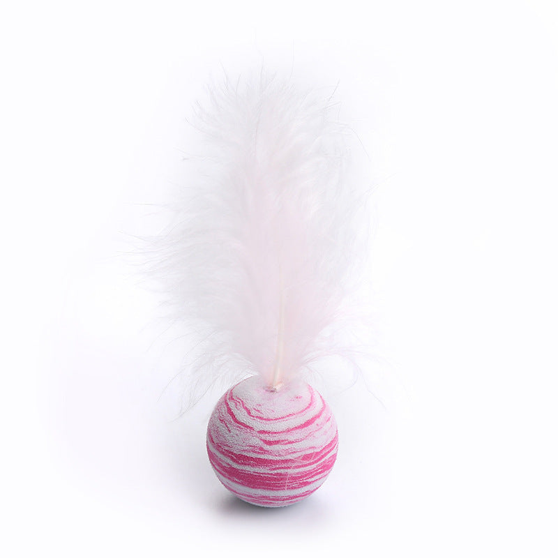 HKM-906707 Cat-related Products Feather EVA Material Lightweight Foam Ball Throwing Toy