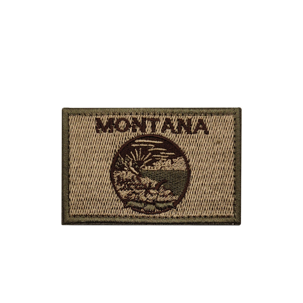 KTX-906771 Embroidered Cloth Stickers with Velcro Epaulets for Clothing - Louisiana, Montana, Minnesota Designs