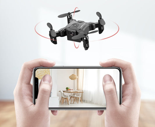 HKM-906771 Mini Folding Drone with High-Definition Aerial Photography, USB Charging, and Remote Control - Compact Design for Easy Portability