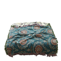 HKM-906899 Double-Sided Pure Cotton Gauze Towel Blanket with Plant and Flower Pattern, Available in Two Sizes