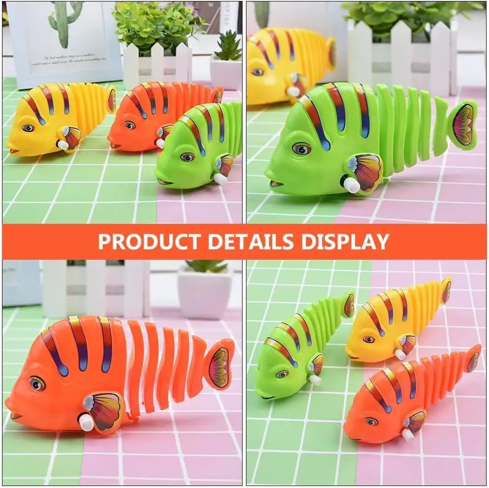 HKM-906899 Multicolor Wind-Up Wiggle Fish Toy for Babies and Toddlers