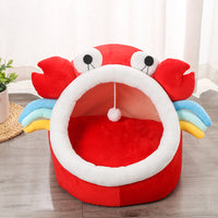 HKM-906899 Semi-Enclosed Pet Litter Kennel - Removable & Washable Cotton with Fun Animal Designs