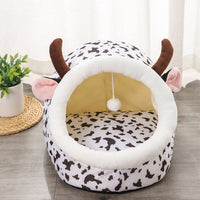 HKM-906899 Semi-Enclosed Pet Litter Kennel - Removable & Washable Cotton with Fun Animal Designs