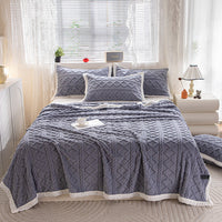 HKM-907091 Solid Color Multi-Functional Blanket in Taffeta Velvet – Various Sizes Available