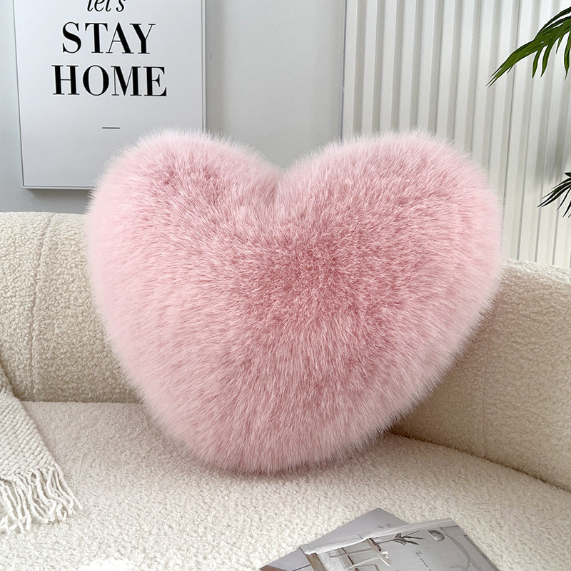 HKM-907219 Light Luxury Faux Fur Plush Pillow in Various Colors and Sizes
