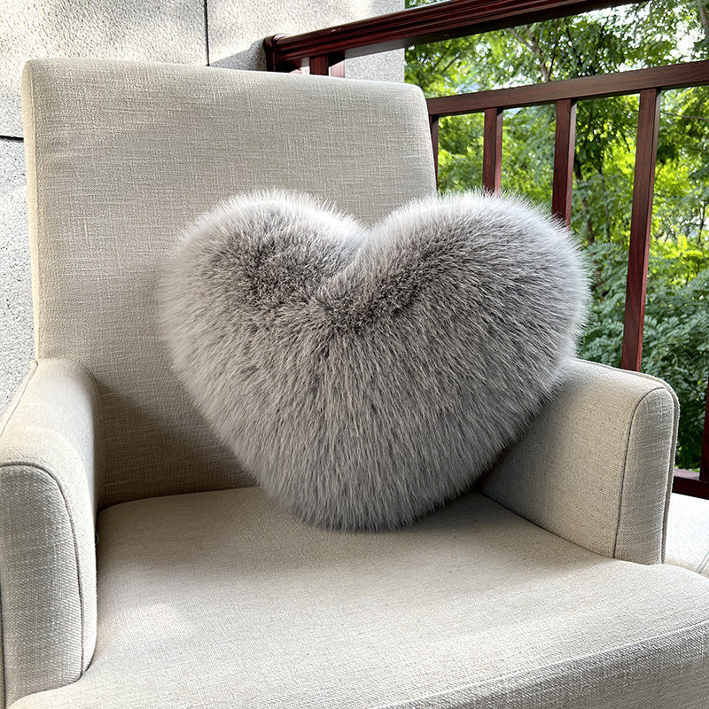 HKM-907219 Light Luxury Faux Fur Plush Pillow in Various Colors and Sizes