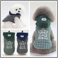 HKM-907411 Cotton Two-Legged Coat for Small Dogs in Green and Gray