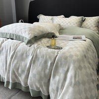 HKM-907411 Lyocell Fiber Four-Piece Plant and Flower Quilt Cover Set - Available in Multiple Sizes
