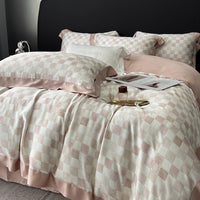 HKM-907411 Lyocell Fiber Four-Piece Plant and Flower Quilt Cover Set - Available in Multiple Sizes