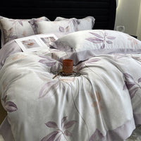HKM-907411 Lyocell Fiber Four-Piece Plant and Flower Quilt Cover Set - Available in Multiple Sizes