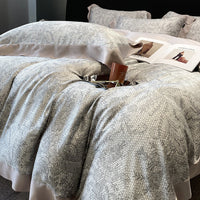 HKM-907411 Lyocell Fiber Four-Piece Plant and Flower Quilt Cover Set - Available in Multiple Sizes