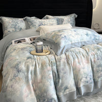 HKM-907411 Lyocell Fiber Four-Piece Plant and Flower Quilt Cover Set - Available in Multiple Sizes