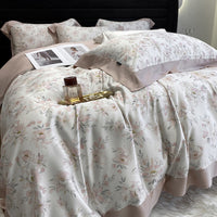 HKM-907411 Lyocell Fiber Four-Piece Plant and Flower Quilt Cover Set - Available in Multiple Sizes