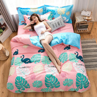 HKM-907411 Thickened Cotton Quilt Cover Set in Garden Flower Design