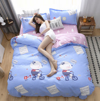 HKM-907411 Thickened Cotton Quilt Cover Set in Garden Flower Design