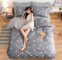 HKM-907411 Thickened Cotton Quilt Cover Set in Garden Flower Design