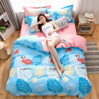 HKM-907411 Thickened Cotton Quilt Cover Set in Garden Flower Design