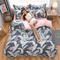 HKM-907411 Thickened Cotton Quilt Cover Set in Garden Flower Design