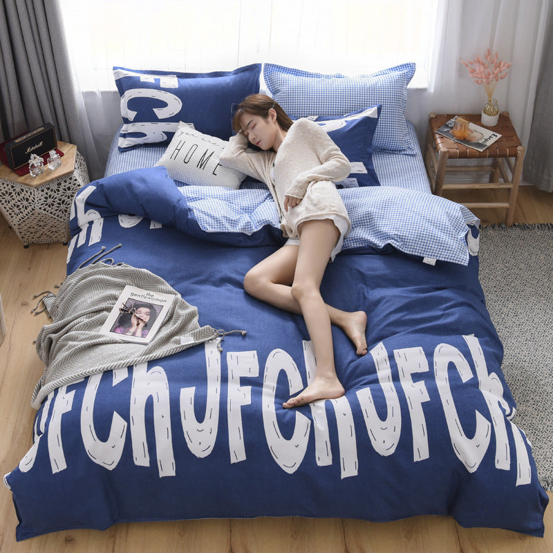 HKM-907411 Thickened Cotton Quilt Cover Set in Garden Flower Design