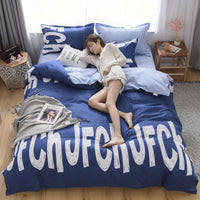 HKM-907411 Thickened Cotton Quilt Cover Set in Garden Flower Design