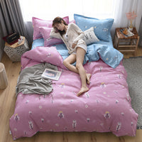 HKM-907411 Thickened Cotton Quilt Cover Set in Garden Flower Design