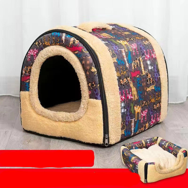 HKM-907795 Detachable And Washable Kennel Cat Litter Closed House For Cats Warm Pet Supplies