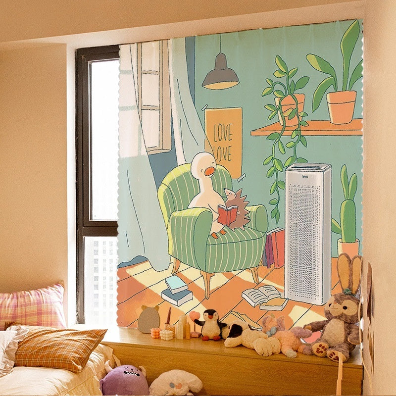 KTX-907795 Simple Velcro Curtain for Bedroom and Dorm - Breathable, Sunscreen, Dustproof, 70x100cm