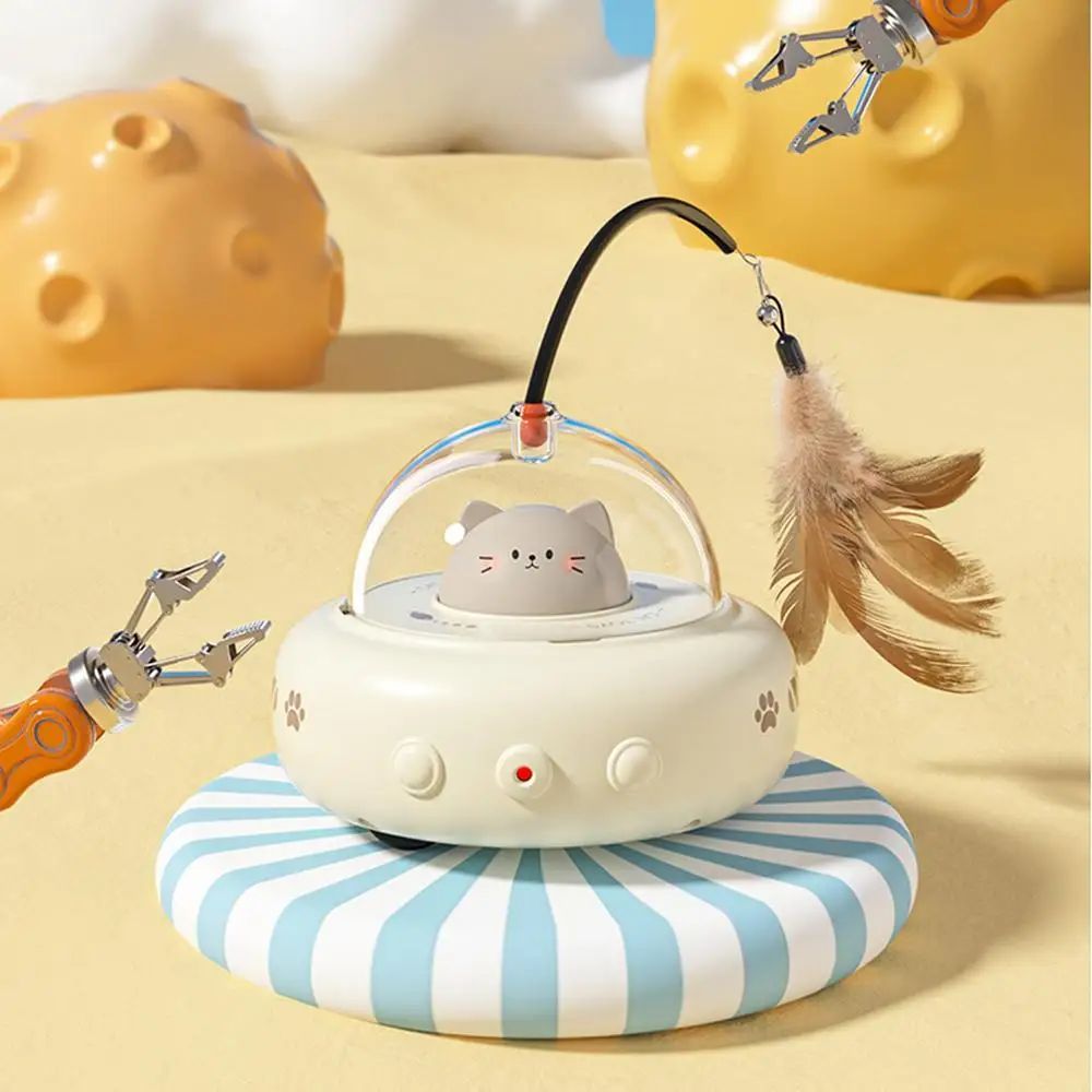 HKM-907859 Electric Cat Interactive Toy Pet Toys With Feather Cat Teaser Wand Rechargeable Electric Sensing Pet Toys For Chasing Training