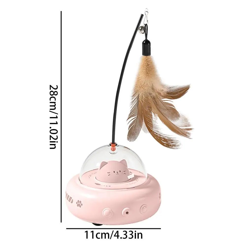 HKM-907859 Electric Cat Interactive Toy Pet Toys With Feather Cat Teaser Wand Rechargeable Electric Sensing Pet Toys For Chasing Training