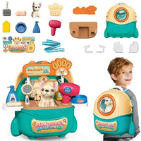 HKM-907923 Pet Dog Care Play Set for Kids - 16 Piece Pretend Vet & Grooming Toys