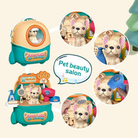 HKM-907923 Pet Dog Care Play Set for Kids - 16 Piece Pretend Vet & Grooming Toys