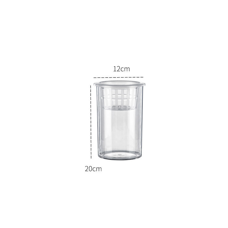 HKM-907923 Transparent Mini Column Fish Tank for Creative Desktop Eco Decoration