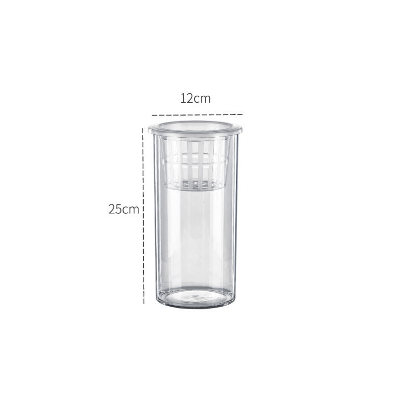 HKM-907923 Transparent Mini Column Fish Tank for Creative Desktop Eco Decoration