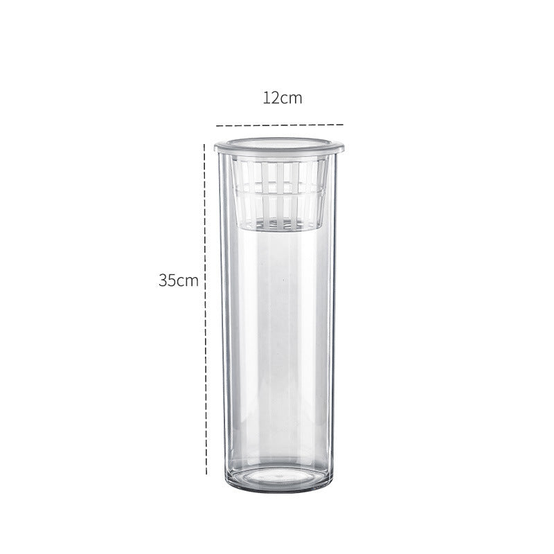 HKM-907923 Transparent Mini Column Fish Tank for Creative Desktop Eco Decoration