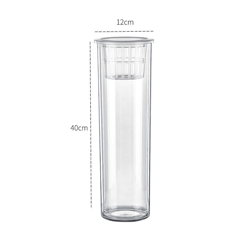 HKM-907923 Transparent Mini Column Fish Tank for Creative Desktop Eco Decoration