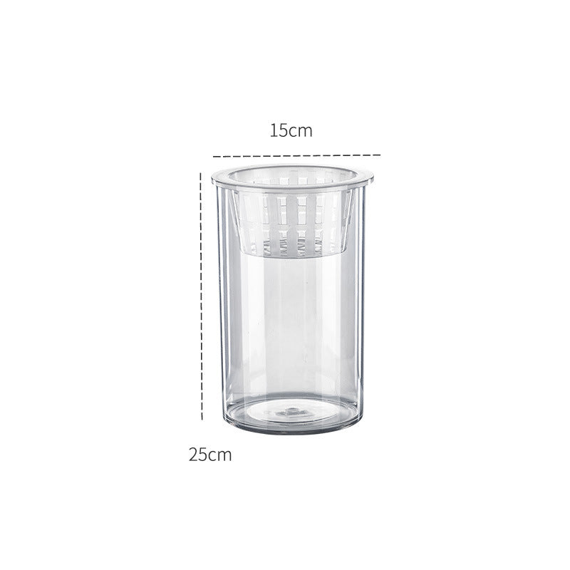 HKM-907923 Transparent Mini Column Fish Tank for Creative Desktop Eco Decoration