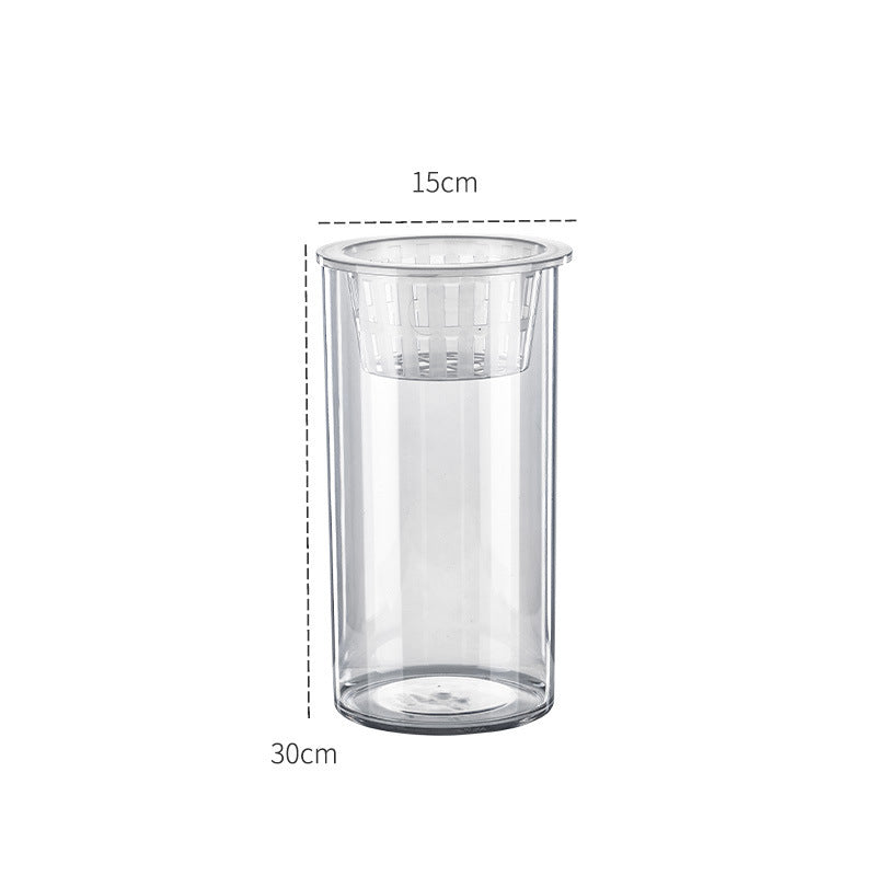 HKM-907923 Transparent Mini Column Fish Tank for Creative Desktop Eco Decoration